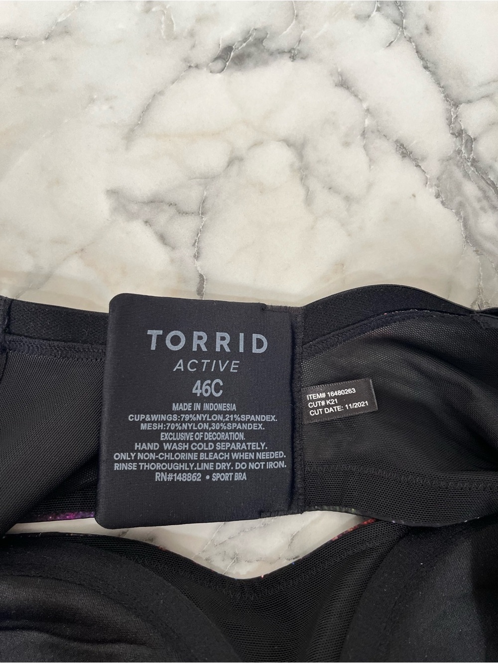 Torrid Mid Impact Underwire Sports Bra Bright Galaxy Neon Print Size 46C 46B - Picture 11 of 13